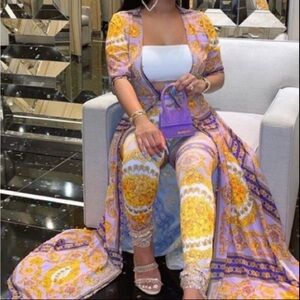 - Multi Print Mesh Top and Leggings.THIS IS A SET IN RED/YELLOW - see other pics